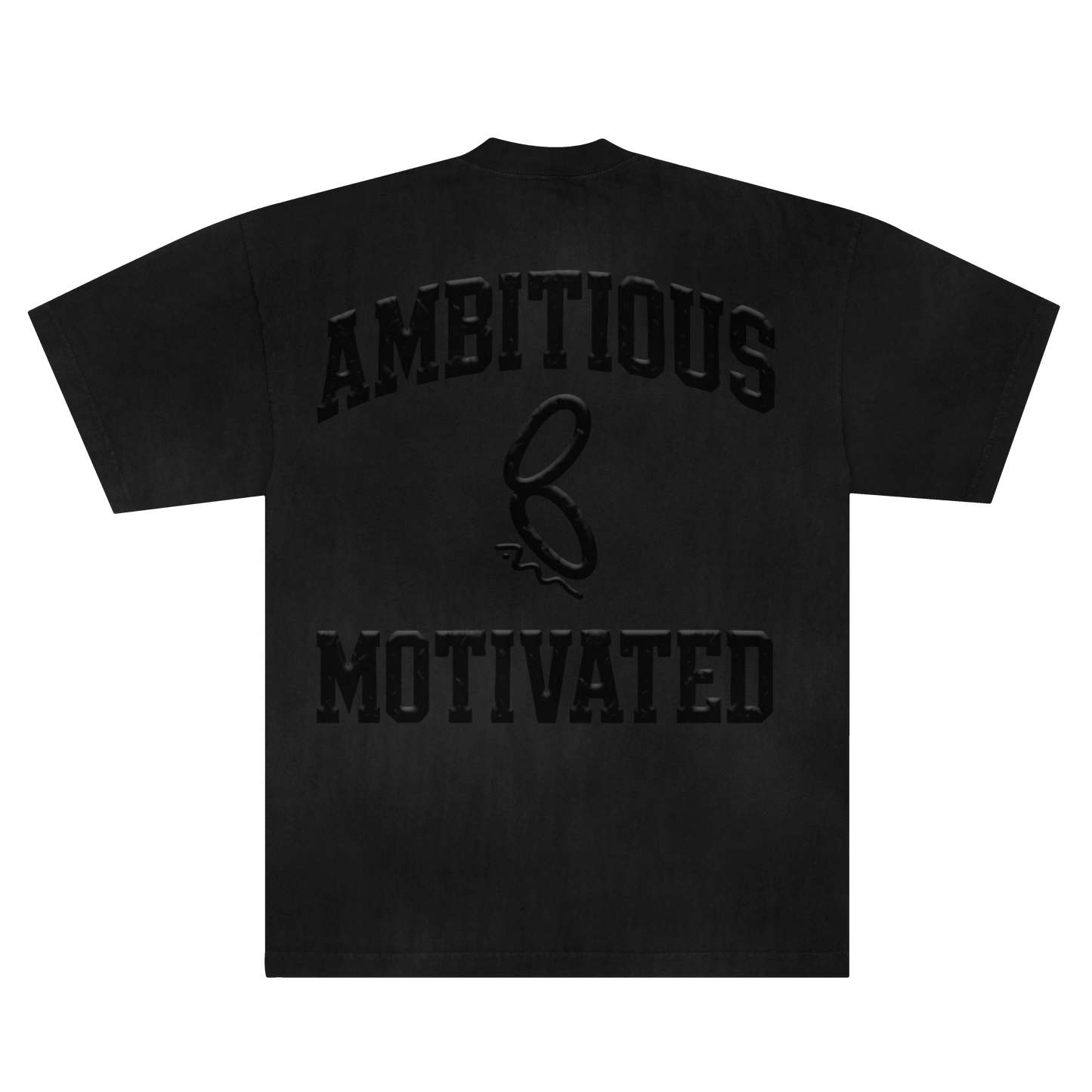 Ambitious & Motivated Drop Shoulder Puff- Black