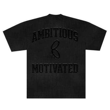 Ambitious & Motivated Drop Shoulder Puff- Black