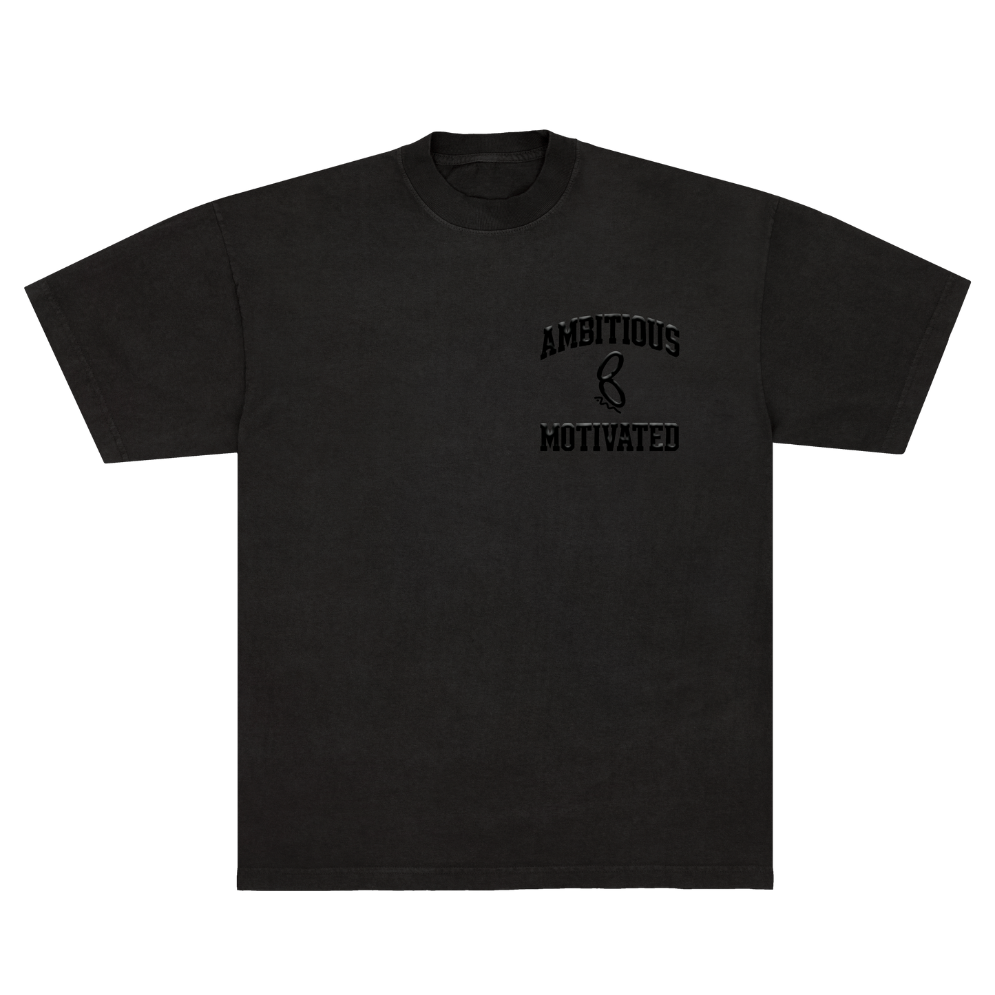 Ambitious & Motivated Drop Shoulder Puff- Black