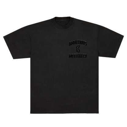 Ambitious & Motivated Drop Shoulder Puff- Black