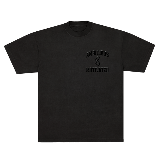 Ambitious & Motivated Drop Shoulder Puff- Black